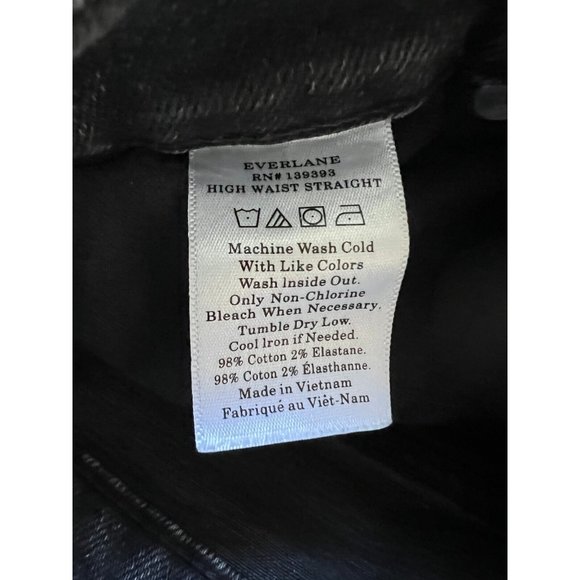 Everlane Faded Black High Waist Straight Women Size 28 Ankle - Picture 5 of 7